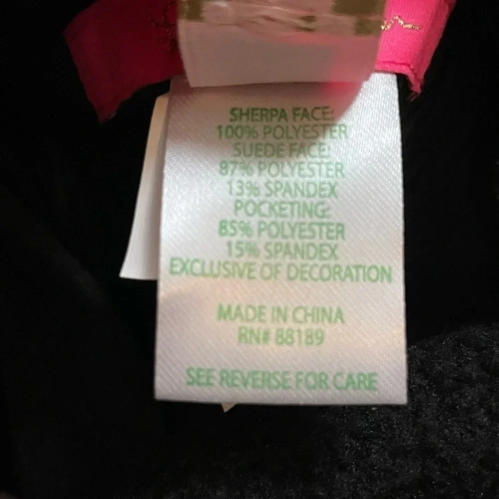 Lilly Pulitzer Vest Womens XXS Black Skyden Reversible Golf Suede Sherpa Sporty - Picture 15 of 15